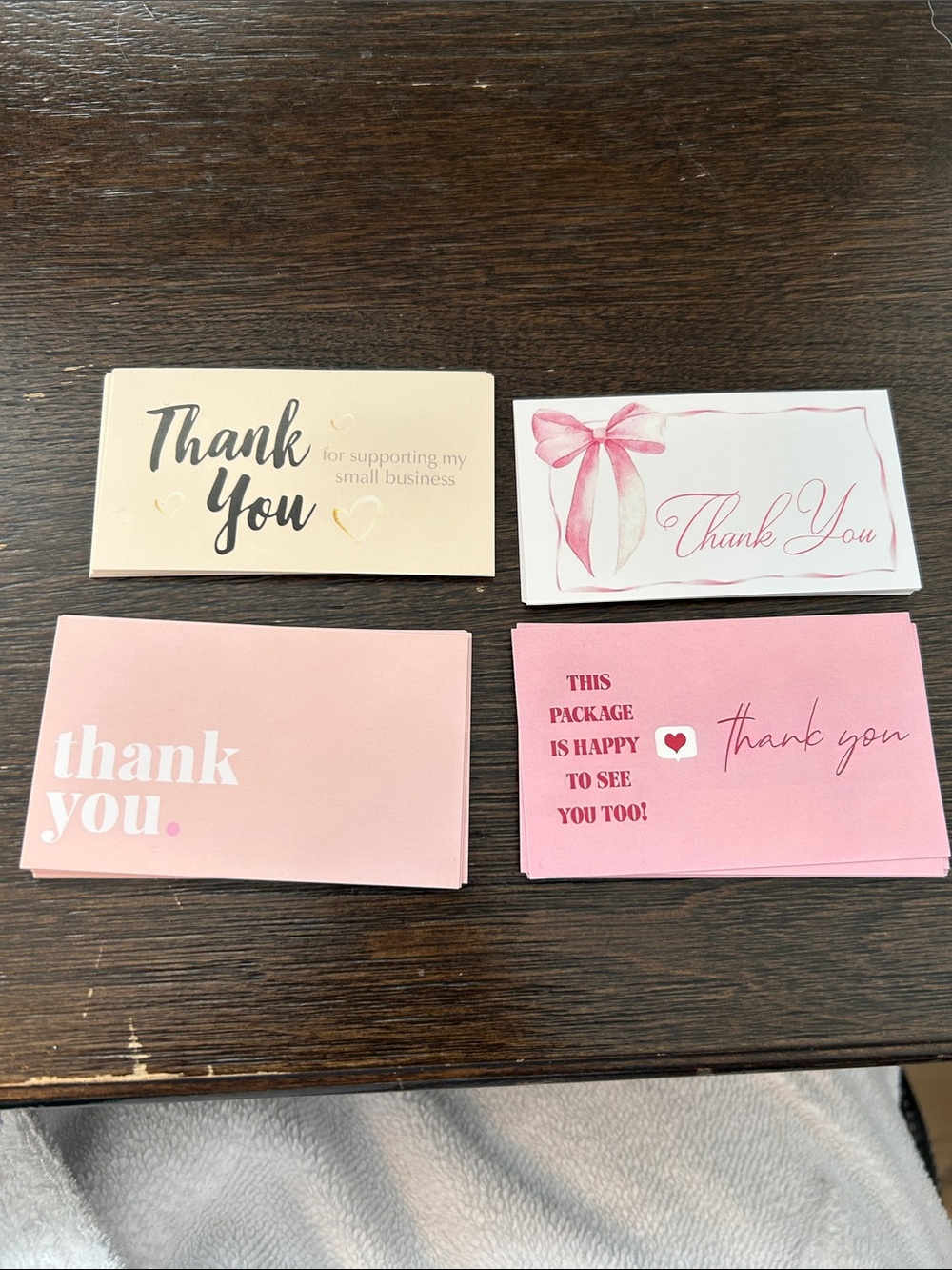 Pack of Pink Thank You Cards for Small Business (pack of 20)